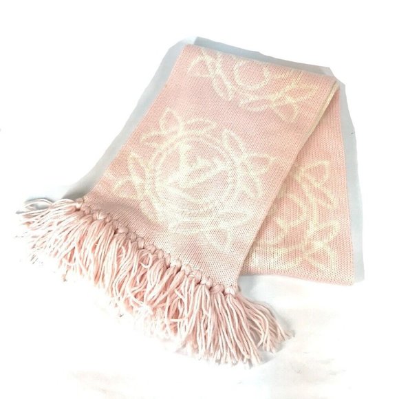 LOUIS VUITTON M70819 Echarpes morning muffler fringe Scarf wool pink/White - Picture 1 of 16